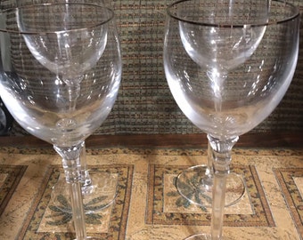 Lenox Platinum wine goblets water wine glasses Vintage Lenox set 4 glasses Gift