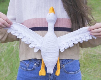 Goose toy Crochet goose Soft cute bird Big goose decor Stuffed animal