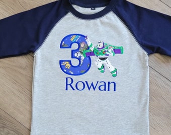 Buzz Lightyear Embroidery Birthday Shirt, Space Ranger Applique