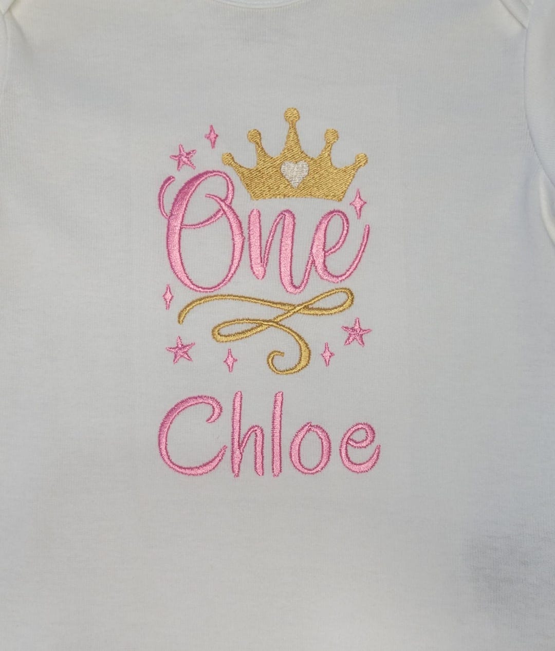 One Embroidered First Birthday Embroidery Onesie. One Embroidery Shirt. - Etsy