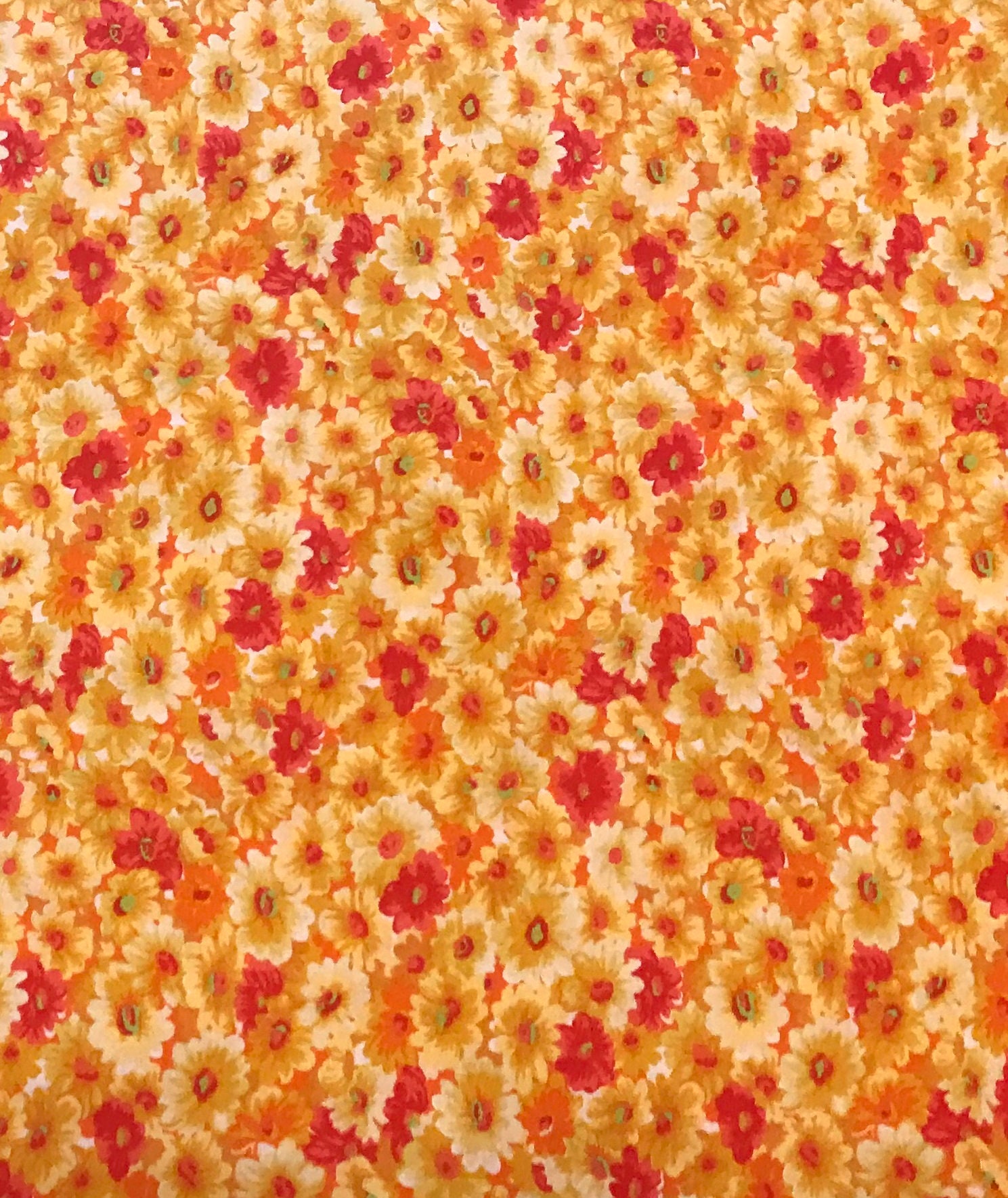 Bright Floral Pillow Case Red Yellow and Orange Flowers With Etsy