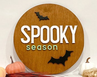 Spooky season sign, vintage halloween, cute halloween sign, halloween decor, door wreath, cute door sign, halloween home decor, fall decor