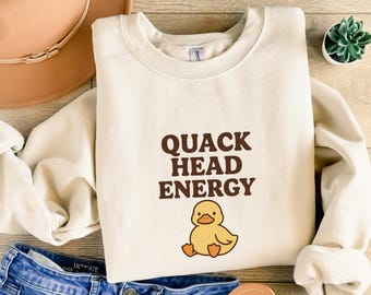 Quack Head Energy T shirt Funny Duck Graphic Tee for Gen Z & Millennials