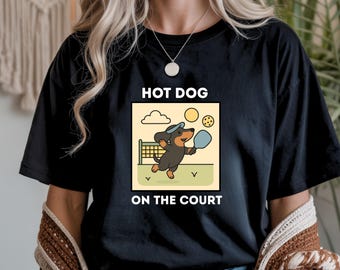 Dackel Pickleball T-Shirt, lustiges Dackel Geschenk