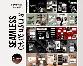 Plantillas de carrusel de Canva: redes sociales virales para Instagram y TikTok (descarga digital)