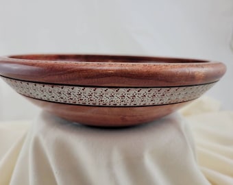 11- Maple Salad Bowl 9"x2.5"Red Dyed  Salad Bowl with Silver etching at rim,salad bowl,candyBowl,fruit bowl,bread bowl,keys/wallet bowl