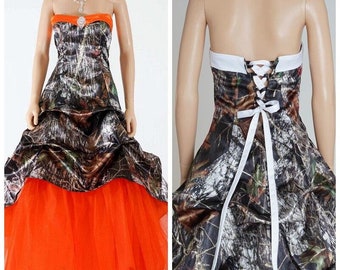 red camo wedding dress