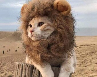 KIDS One Size Halloween Cat ADULTS Stretch Mane Costume Accessory Lynx Luxury Faux Fur Light Camel Yellow Standard Lion Mane Wild