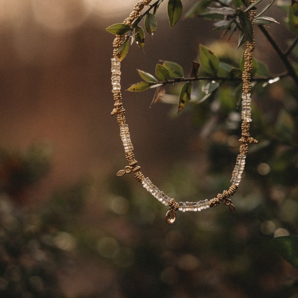 Collier ras de cou en perle naturelles de citrine pour femme