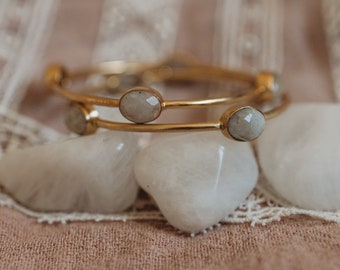 Moonstone Bangle bracelet for women