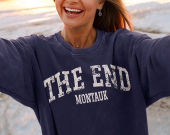 The End Montauk Long Island Rustic Unisex Heavy Blend Crewneck Sweatshirt