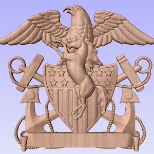 Navy Mustang Plaque 3D File for CNC Machining or 3D Printing ldo limited duty officer