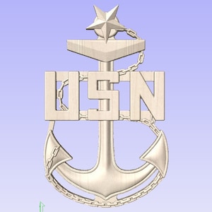 USN Senior Chief Anchor Shadowbox 3D Objekt, Dateidownload, stl