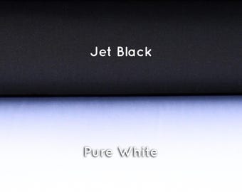 Fabric 100% Cotton Solid Poplin, Black or White Material By the Yard