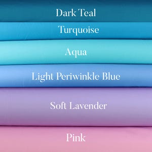 Pastel Solid Poly-Cotton Blend Material By the Yard Choose From Assortment Turquoise Aqua Light Blue Lavender or Light Pink