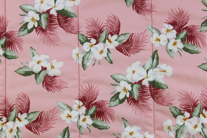Fabric Prequilted Hawaiian Print Fabric By the Yard Etsy