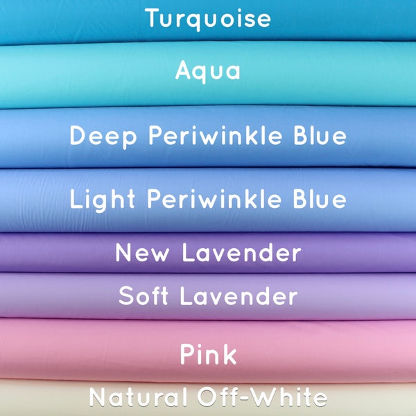 Pastel Solid Poly-Cotton Blend Material By the Yard Choose From Assortment Turquoise Aqua Light Blue Lavender or Light Pink