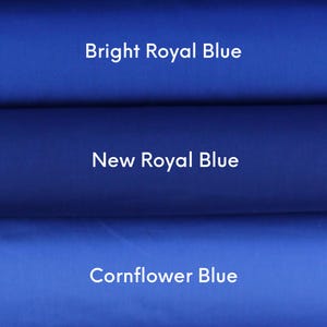 Solid Poly/Cotton Blend Material By the Yard Choose From Shades of Cornflower Blue and Royal Blue