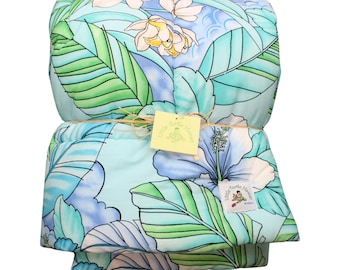 Quilted Hawaiian Baby Blanket Made in Hawaii Hawaiian Baby Shower Gift Comforter Kamalani Aqua