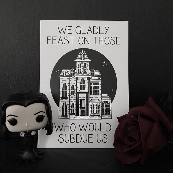 Addams Family Spooky House Print
