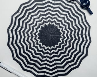 Yantra desenhado à mão ~ O símbolo tântrico da unidade cósmica