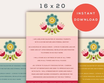 Póster imprimible de 16x20 con nuevo tema de mujeres jóvenes