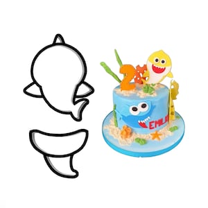 Baby Shark Body 3D Printed Fondant Cutter