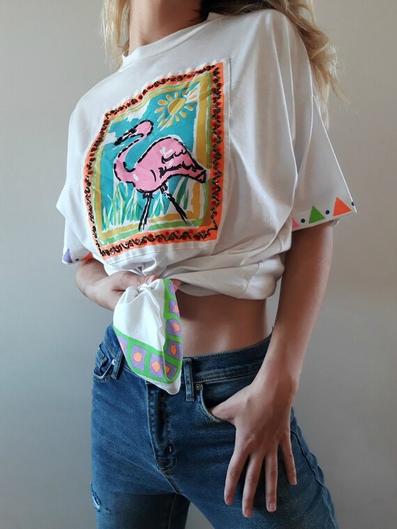 Embellished Flamingo Graphic T-Shirt