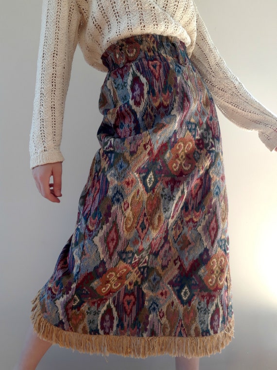 Tapestry Fringe Skirt
