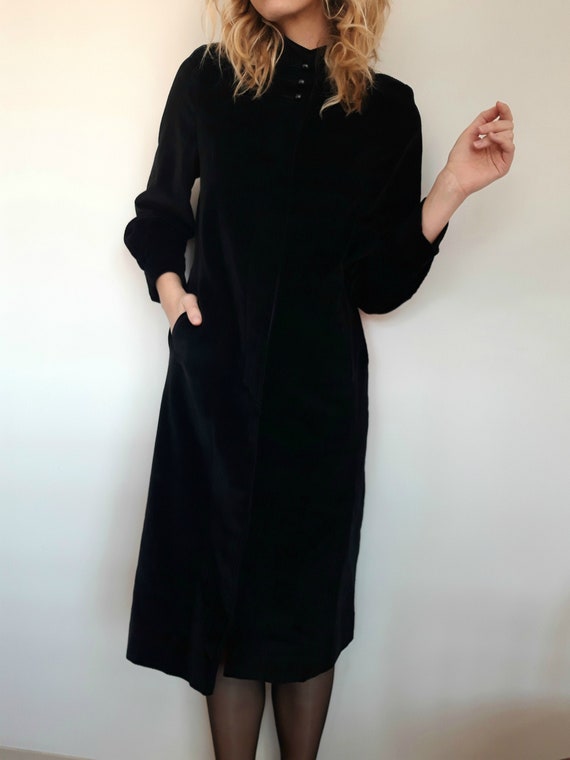 1960's Electre Paris Black Corduroy Coat