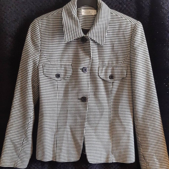 Charlotte Halton VINTAGE 10 Dogtooth Blazer Black