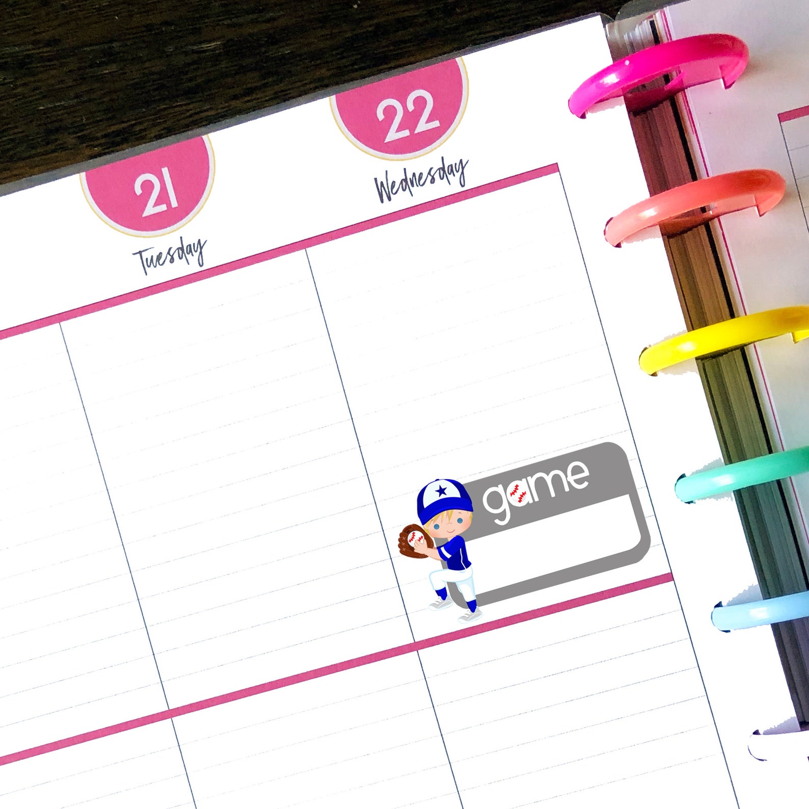 Baseball Game Planner Stickers PRINTABLE Blonde Boy Royal Etsy