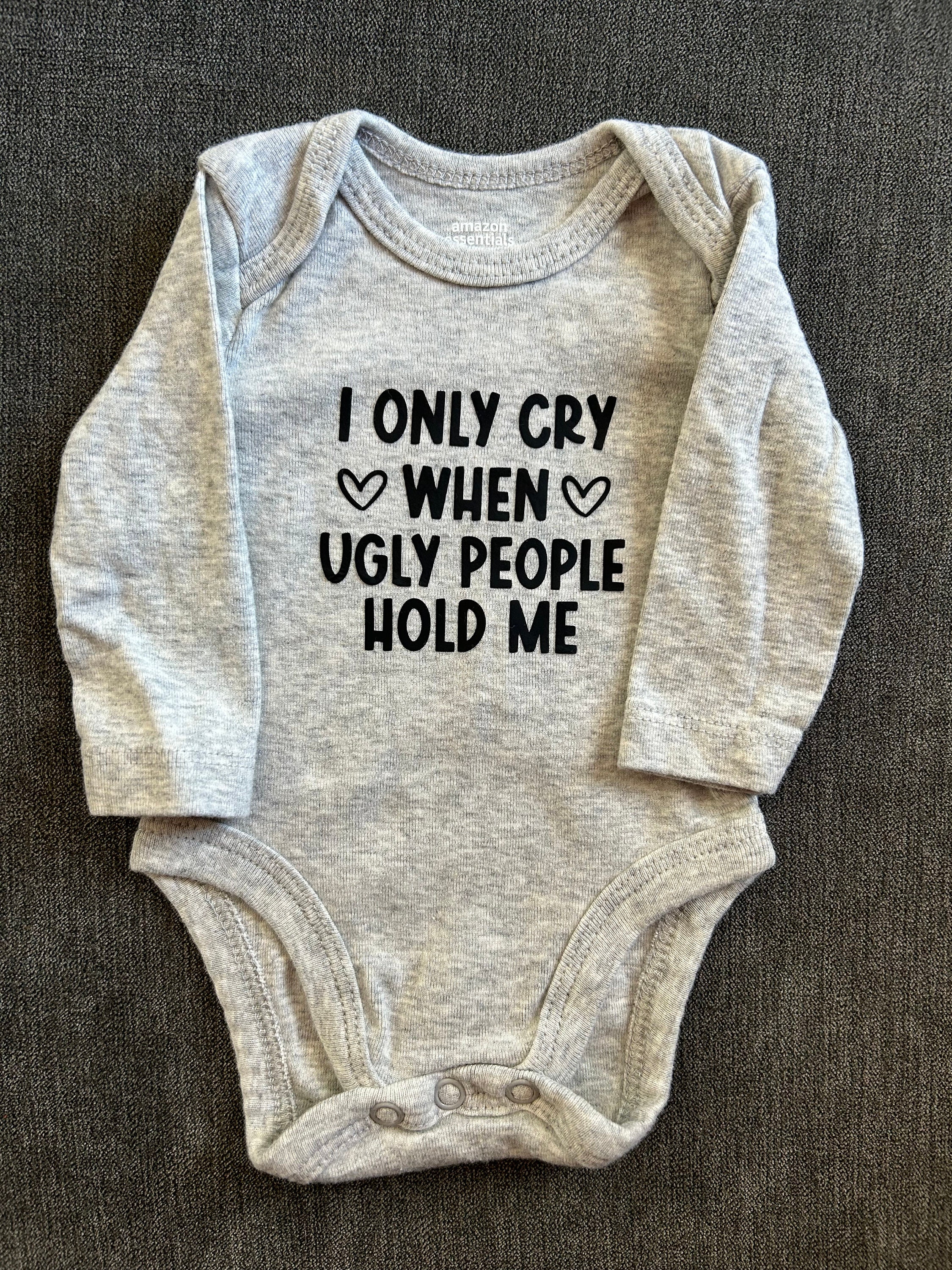 I only Cry When Ugly People Hold Me Funny Dresses For Baby, Newborn Babies  Skirts, Infant Princess Dress, 0-24M Kids Graphic Clothes (Pink Sleeveless