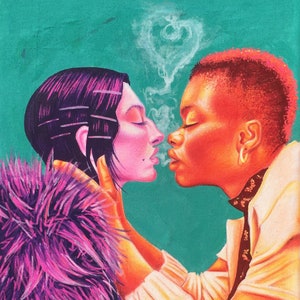 Girls Kissing Semi-Glossy Print image 1