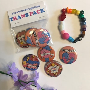 4 pack Retro style Trans Button pins ( 37 mm )