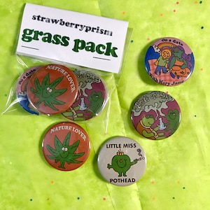4 pack Grass pack Button pins ( 37 mm )
