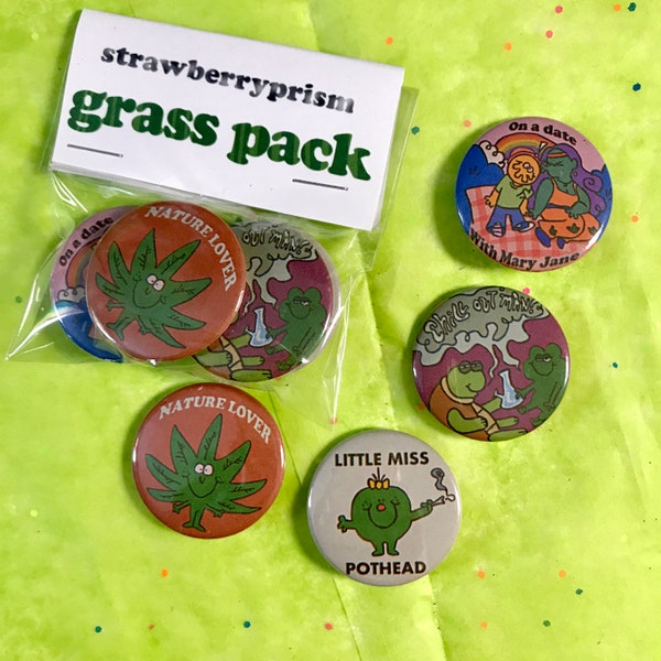 4 pack Grass pack Button pins ( 37 mm )