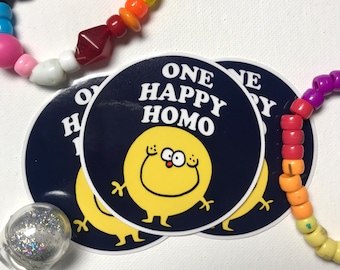 One Happy Homo 3" Sticker