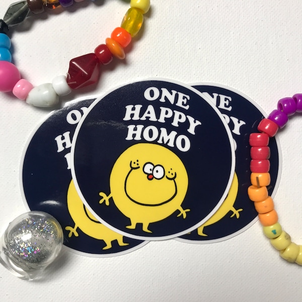 One Happy Homo 3" Sticker