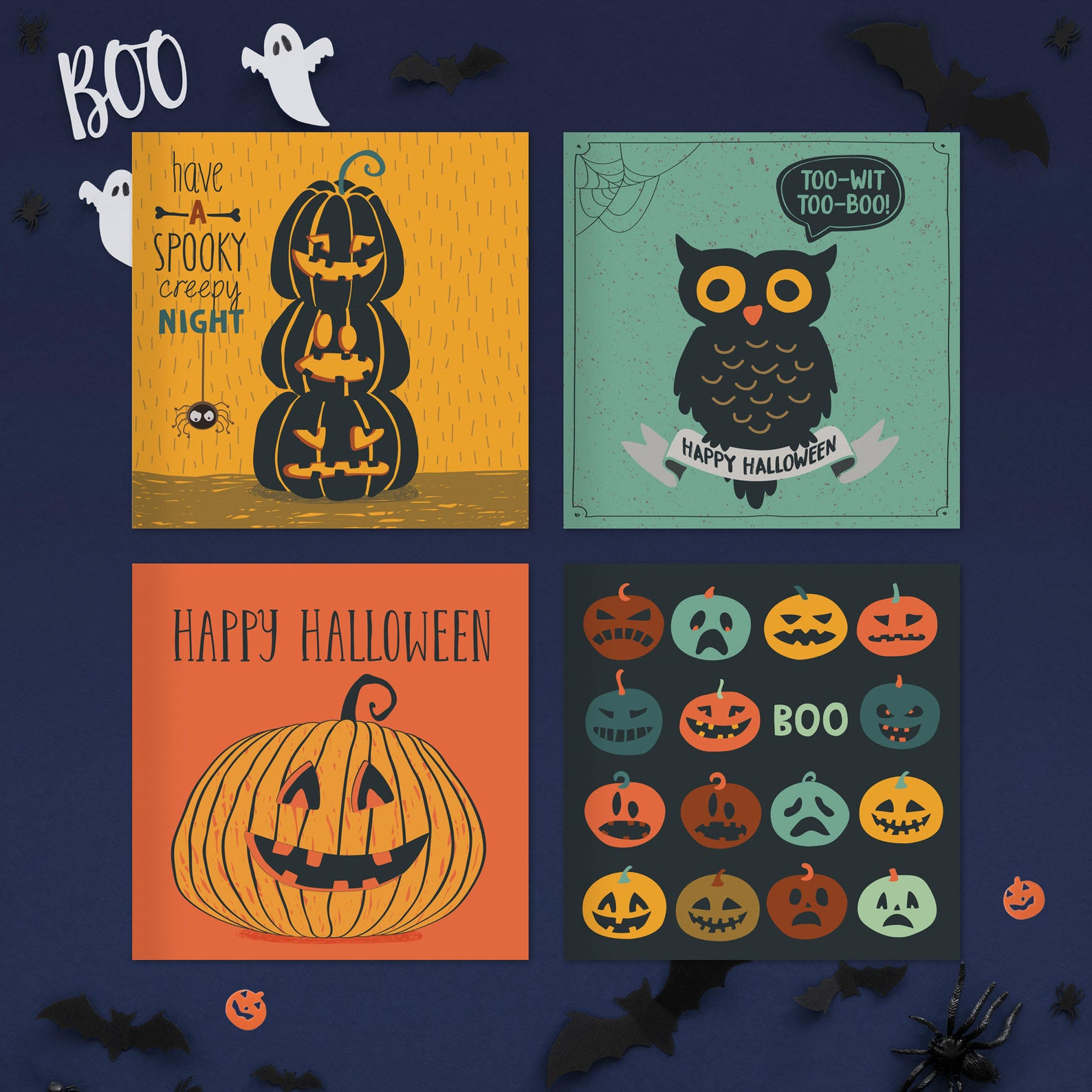 20 Halloween Cards Multipack Halloween Gift Card Eco Etsy