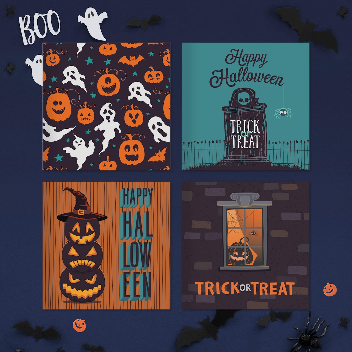 20 Halloween Cards Multipack Halloween Gift Card Eco Etsy