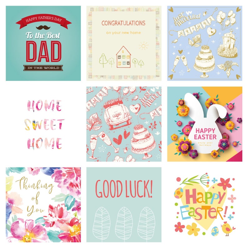 50 Assorted Greetings Cards Pack for All Occasions Eco Etsy UK