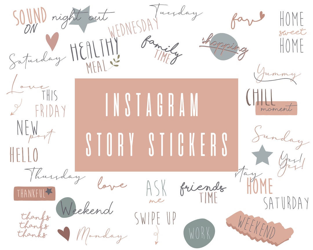 Instagram Story Stickers, Calligraphy Pastel Instagram Sticker, Pink ...