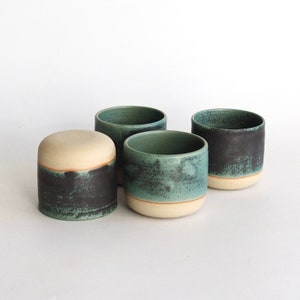 set of 4 handmade ceramic coffee cups