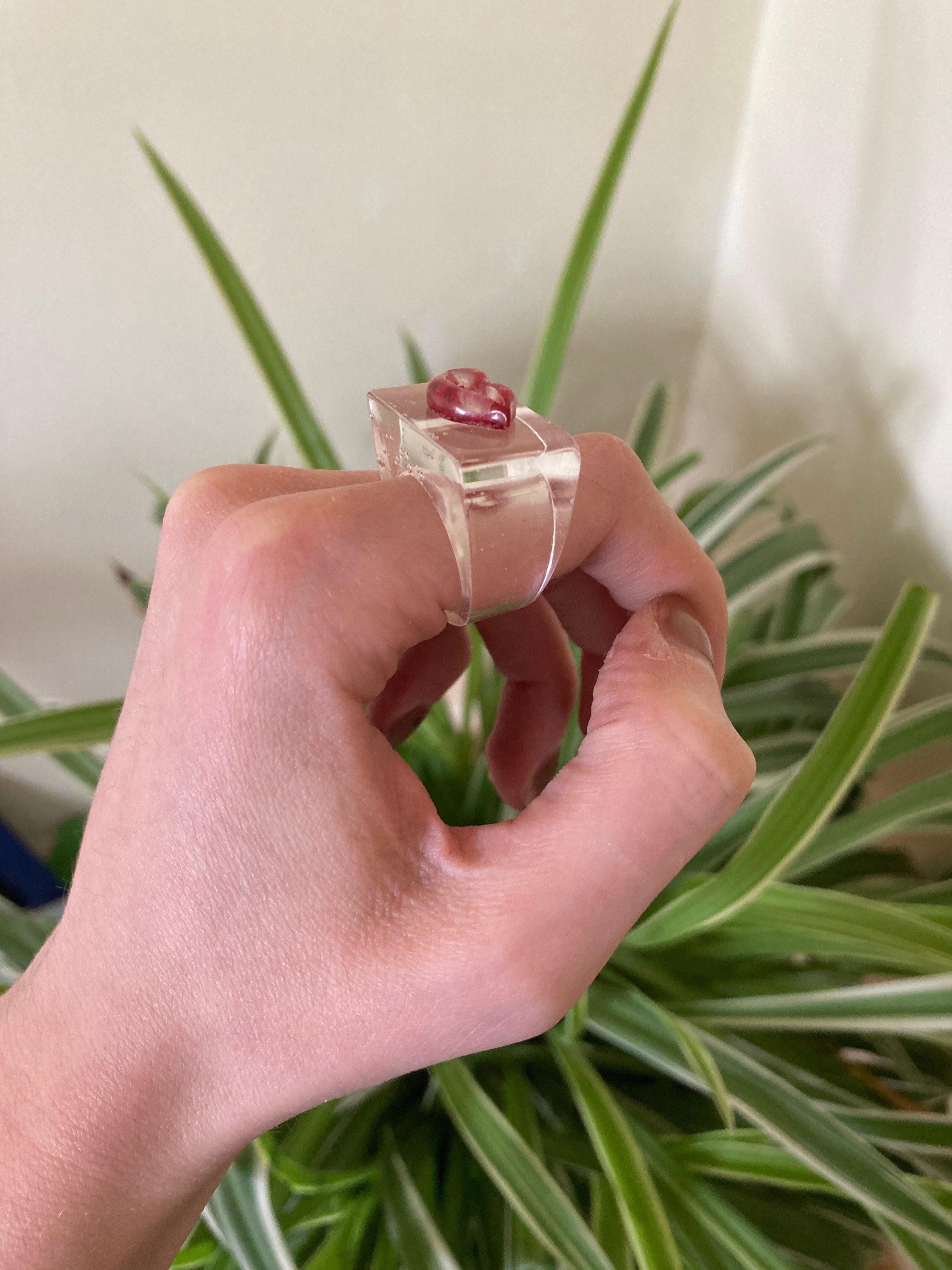 Resin ring/square resin ring/chunky resin ring/chunky ring/y2k Etsy