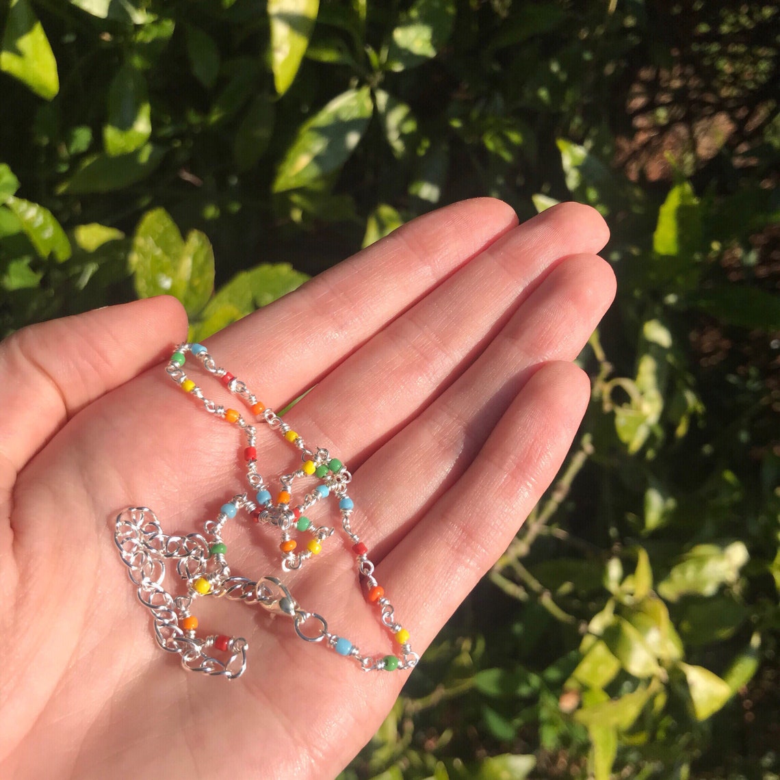 Y2k Beads Necklace/silver Plated Rosary Chain Necklace With Etsy