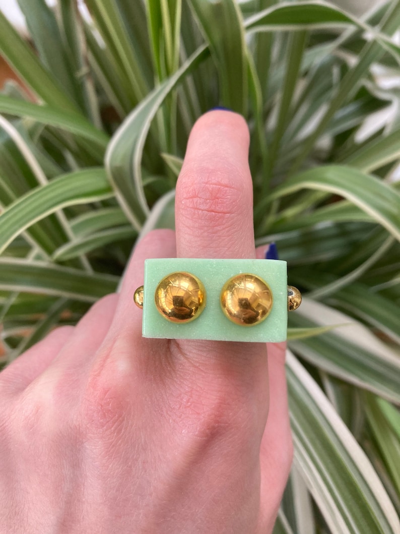 Resin ring/square resin ring/chunky resin ring/y2k ring/ Etsy