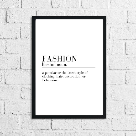 Fashion Definition Dressing Room Simple Wall Home Decor Print Etsy