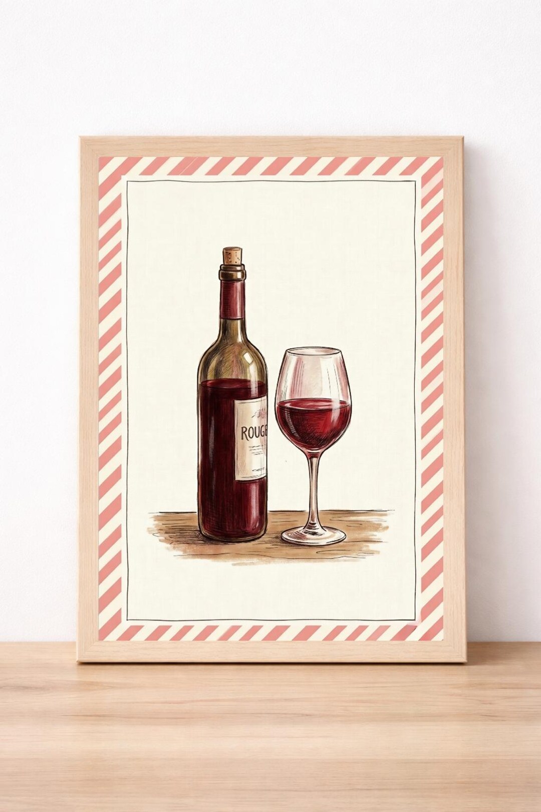 rustic-red-wine-bottle-and-glass-print-vintage-kitchen-wall-art-home