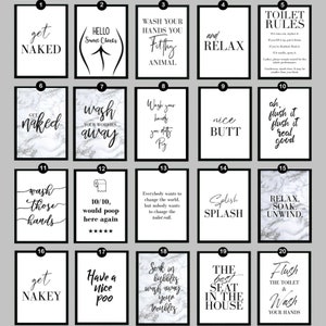 Bathroom Wall Decor Print Funny Quotes. Inspirational Posters 50 Designs Shower Room Decoration